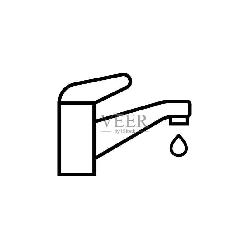 用于网页和移动设备的水滴水龙头图标图标素材