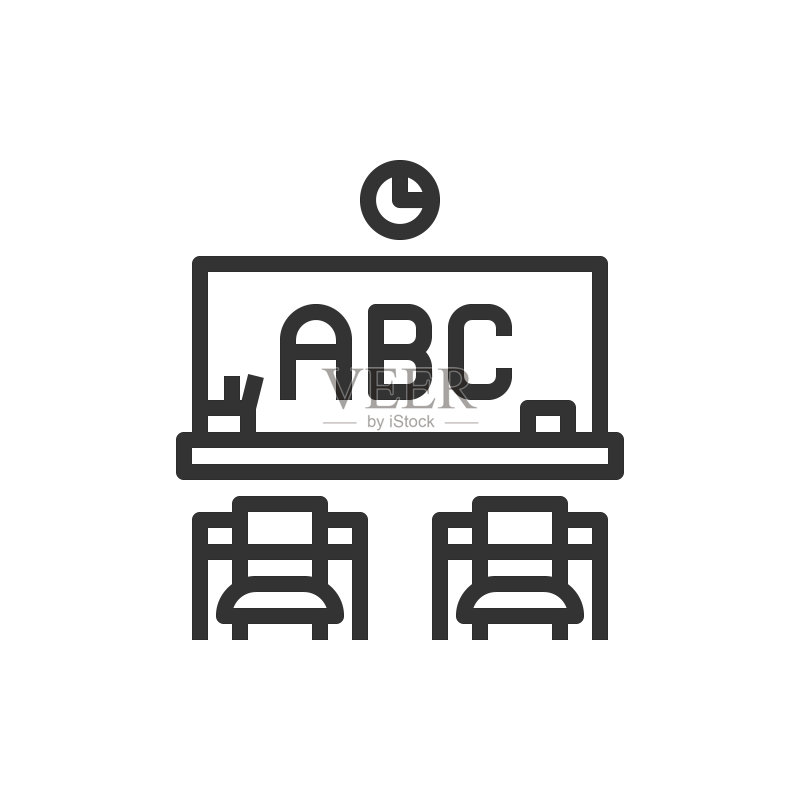 教室图标线条矢量素材图标素材