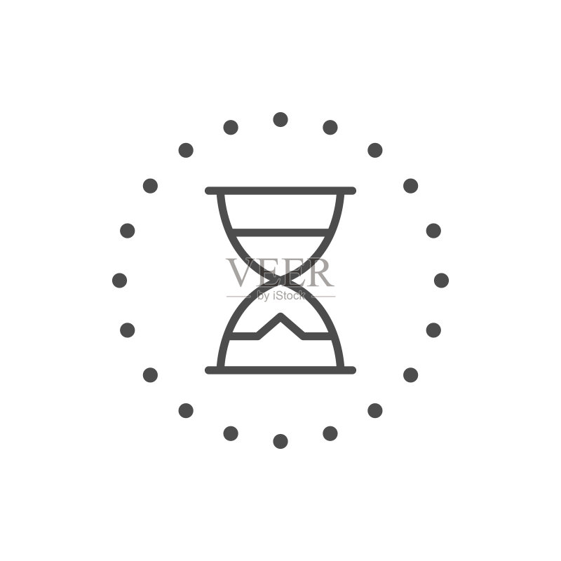 沙漏线条图标或时间概念图标素材