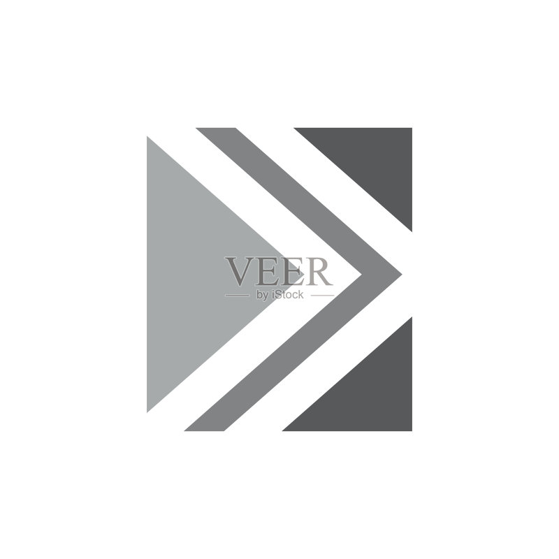 条纹箭头几何方形logo图标素材