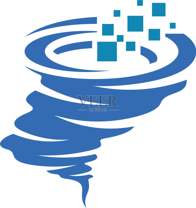 像素龙卷风Logo模板图标素材