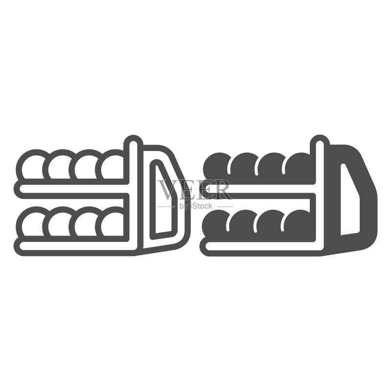 保龄球和球道回球系统线性图标图标素材
