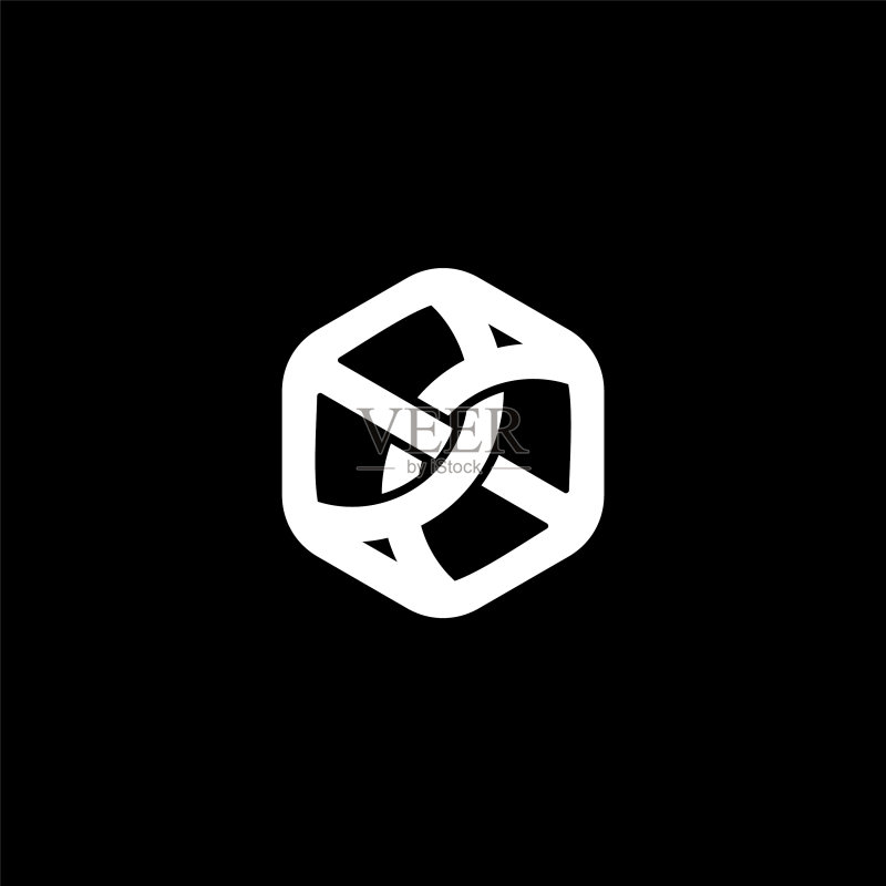 链接的六边形电线设计符号logo图标素材