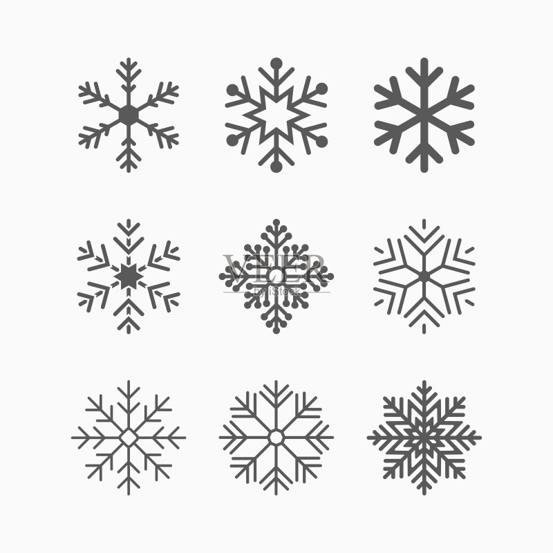 冬季雪花矢量图标图标素材
