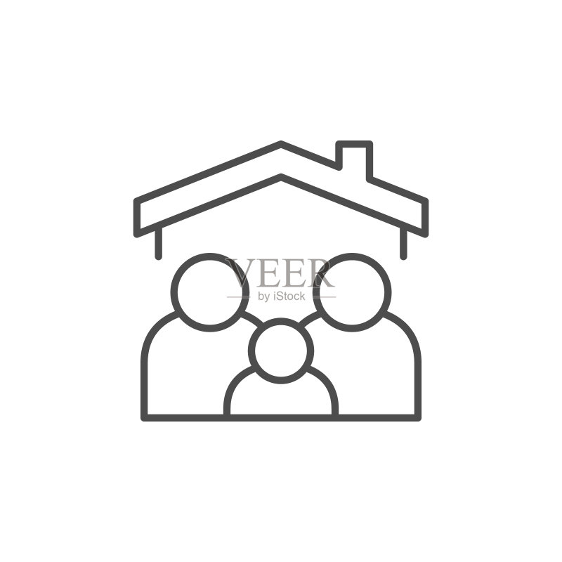 家庭住宅线条轮廓图标图标素材