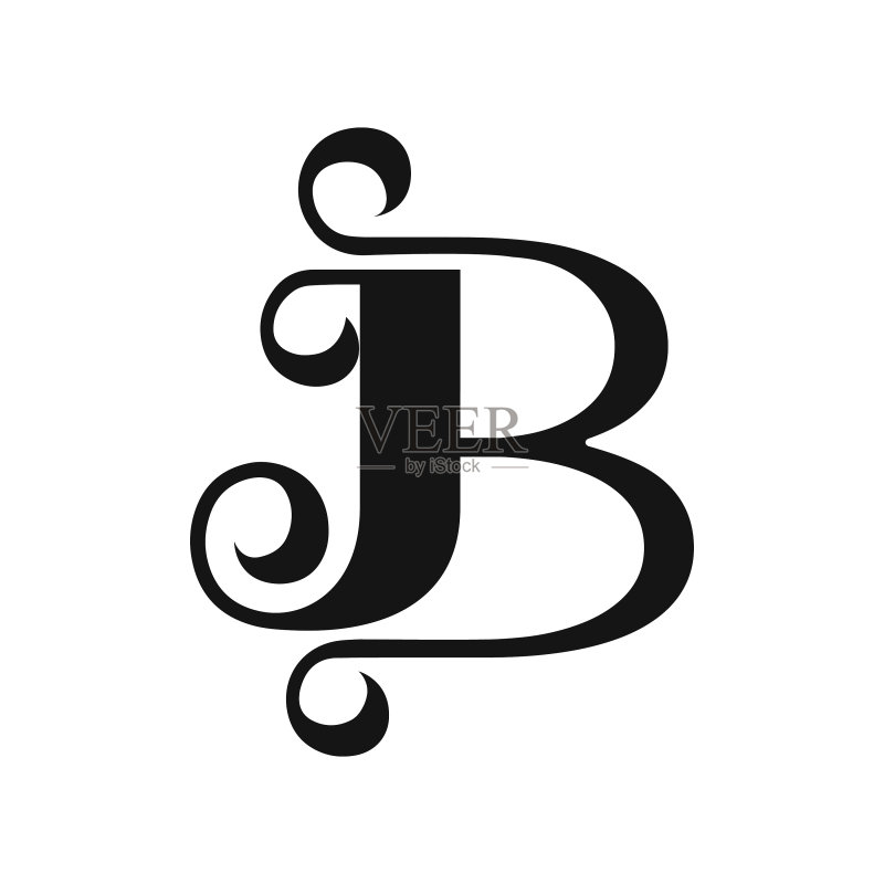 字母BJ或JB标志设计图标素材