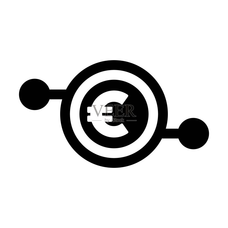 数字欧元货币图标矢量符号图标素材
