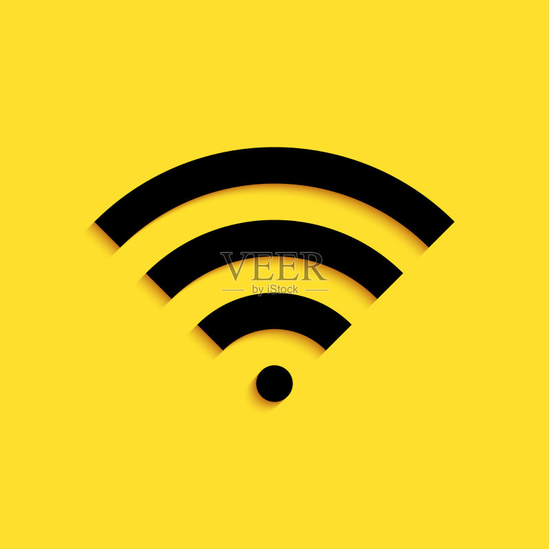 黑色Wi-Fi无线网络符号图标图标素材