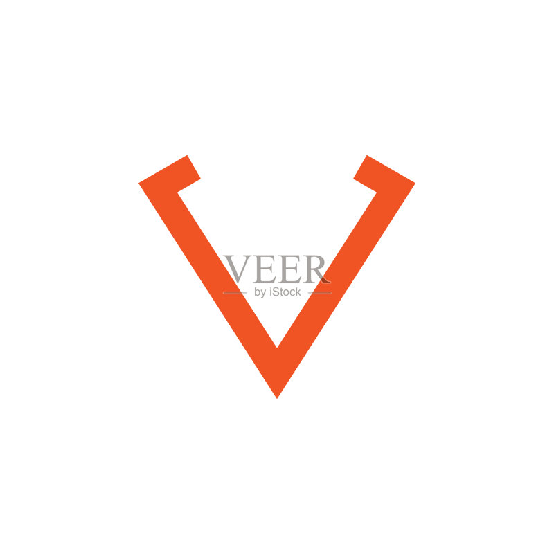字母V简约几何箭头标志图标素材