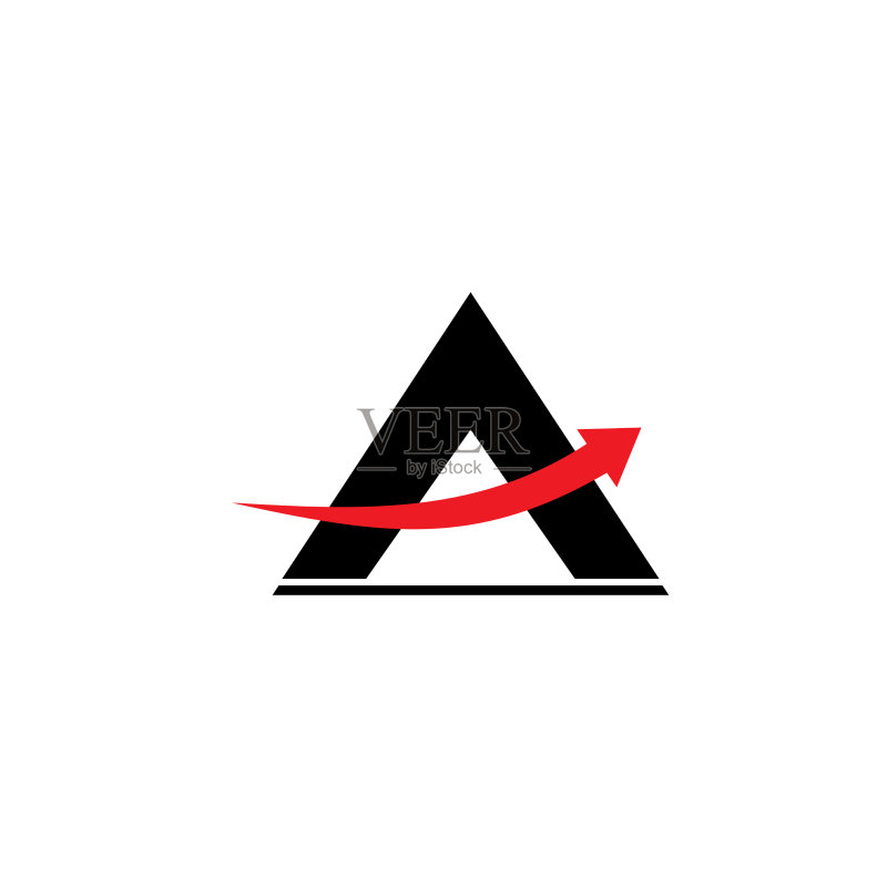 三角形箭头向上字母A logo图标素材