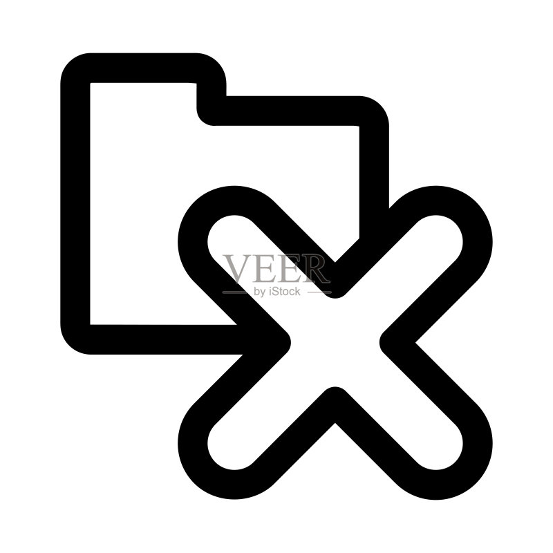 带X删除图标的文件夹，扁平矢量图标，可用于图标设计元素、UI、网页、App图标素材
