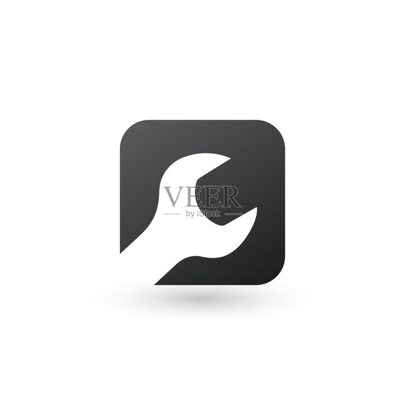 扳手网页按钮或logo维修车间图标素材