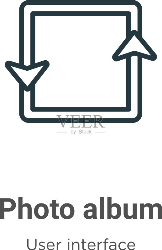 相册轮廓黑色图标图标素材
