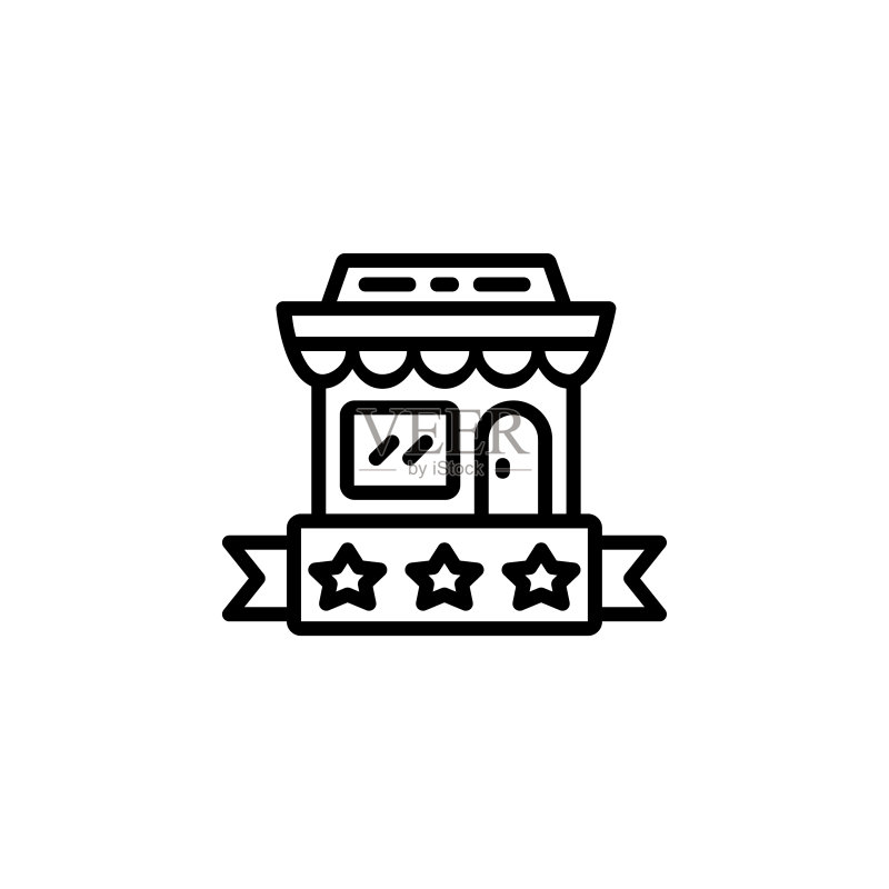 网站适用的评价图标线条风格图标素材