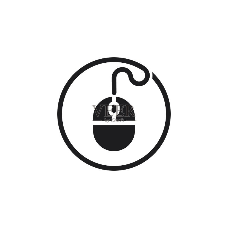 鼠标圆形线条符号标志图标素材