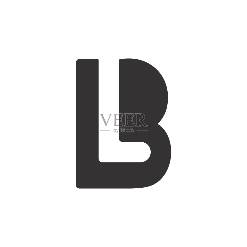 抽象简约字母LB标志图标素材