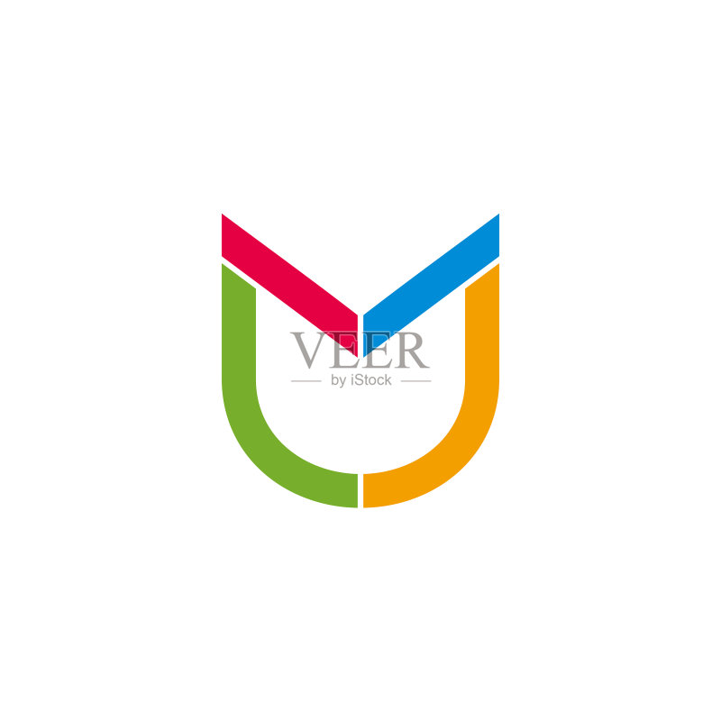 MJ字母简约几何彩色Logo设计图标素材