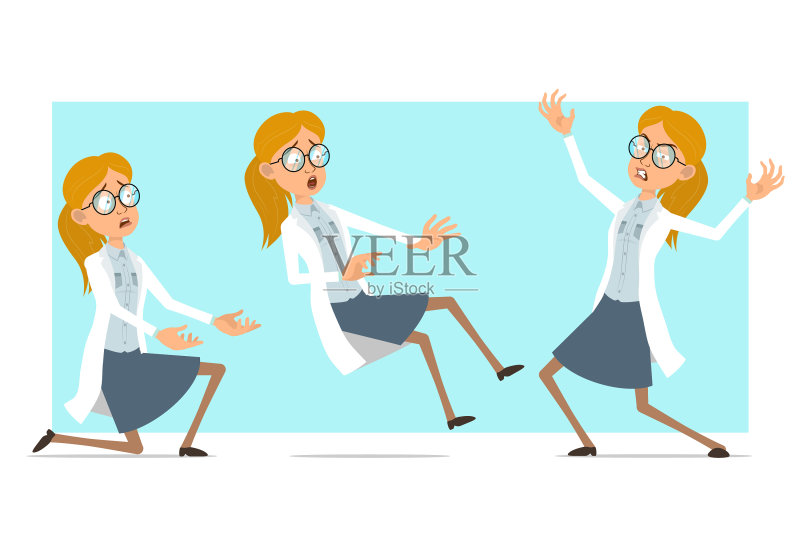 卡通趣味女医生人物图标素材