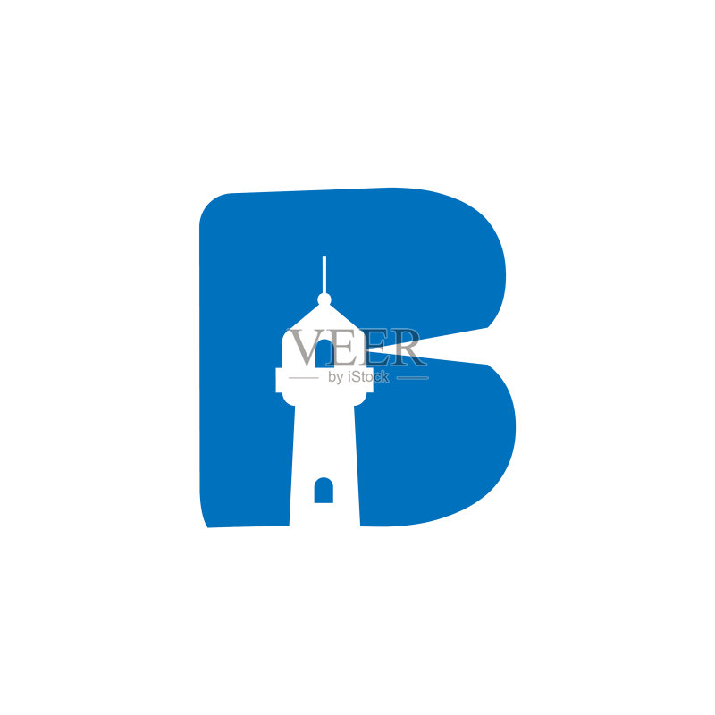 字母B灯塔标志图案图标素材