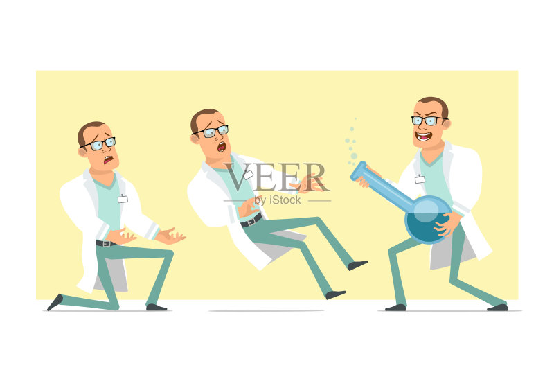 卡通扁平风强壮男医生形象图标素材