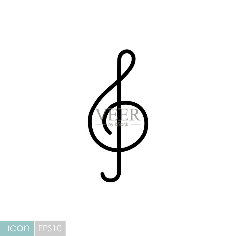 高音谱号音乐符号图标素材