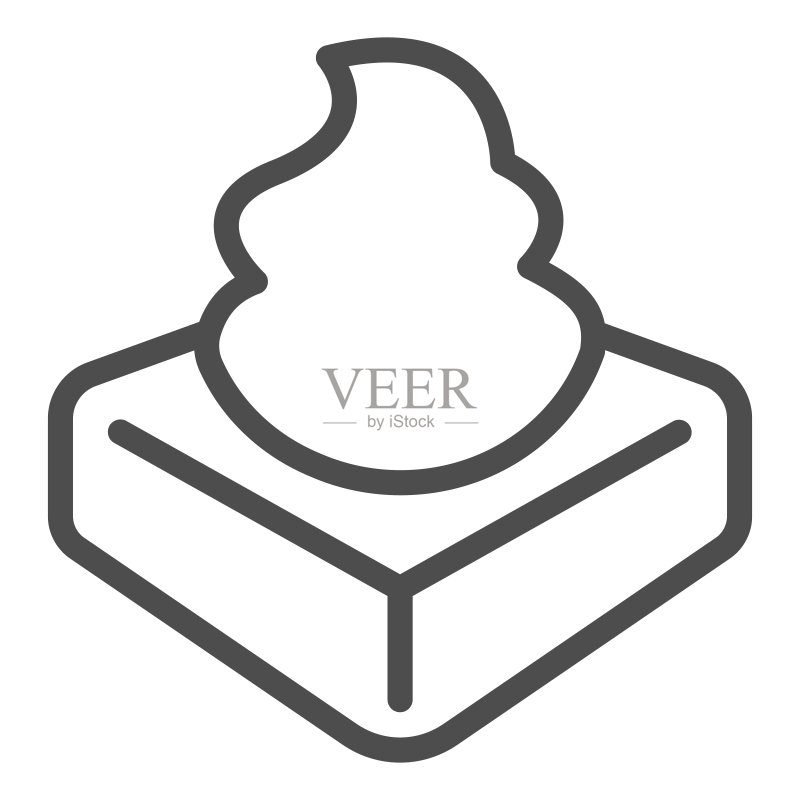 奶油纸杯蛋糕线性图标矢量素材图标素材