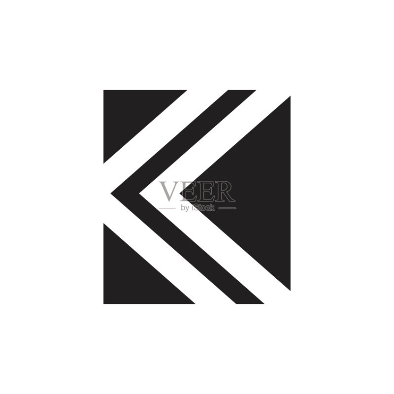 字母K简约方形几何标志图标素材