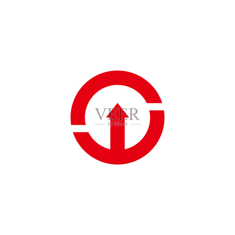 向上箭头的简单运动设计Logo图标素材