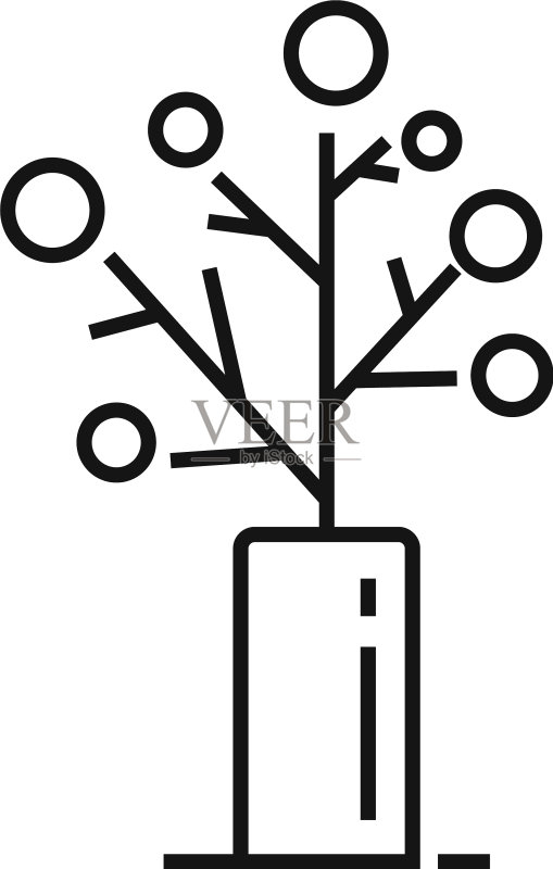 景观设计师树木图标轮廓样式图标素材