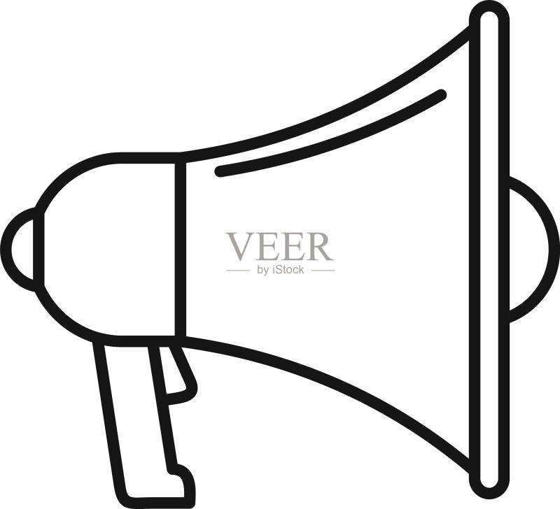扩音器图标线稿风格图标素材