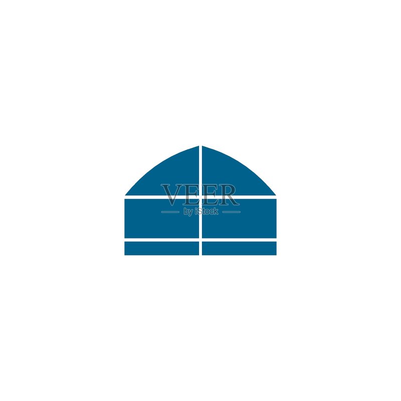 大门图标logo扁平设计矢量模板图标素材