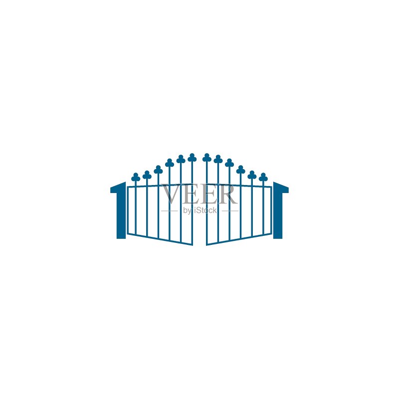 大门图标logo扁平设计矢量模板图标素材