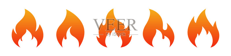 火焰图标合集，火焰Logo设计模板，燃烧标志图标素材