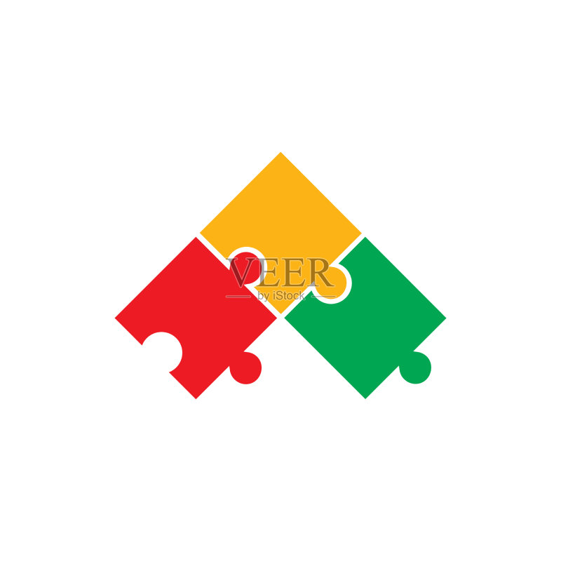彩色拼图logo图标素材