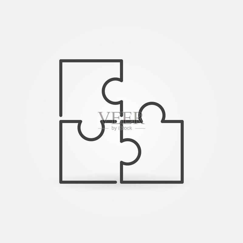 拼图游戏细线概念图标图标素材