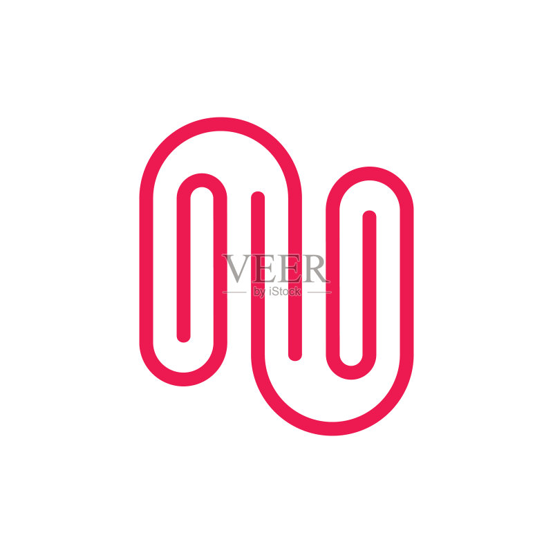 字母N回形针Logo图标素材