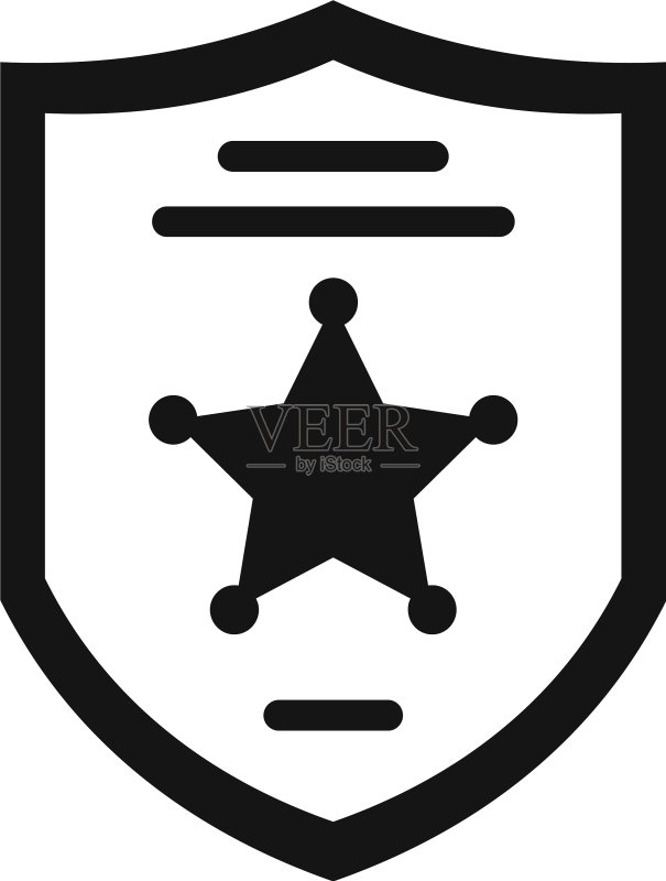 调查员警察盾牌图标简约风格图标素材