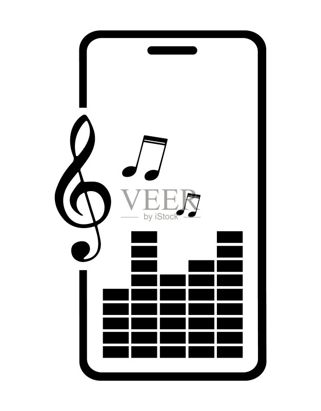 带有均衡器音阶音量的智能手机图标图标素材