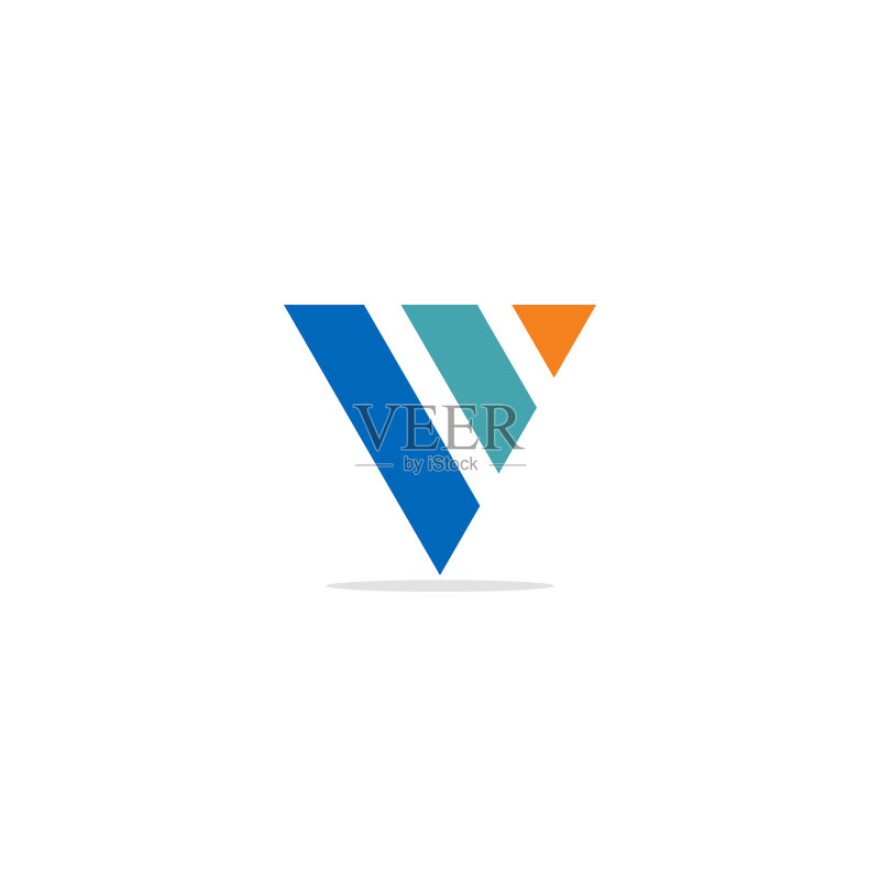 V字形彩色线条标志图标素材