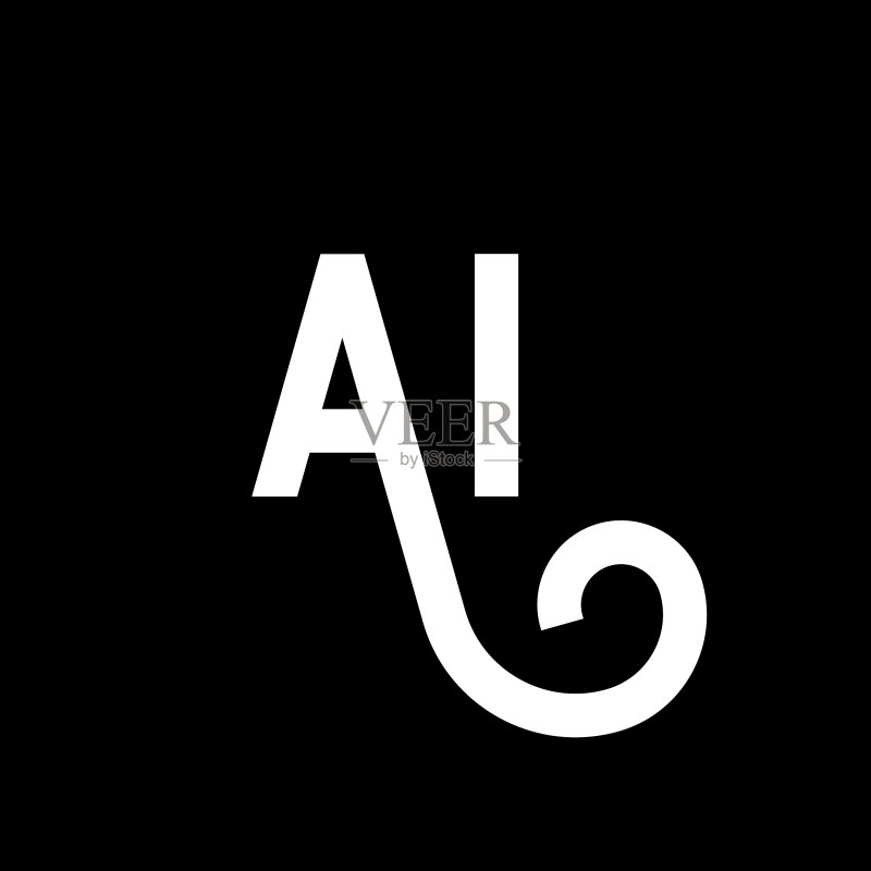 AI字母标志设计黑色背景图标素材