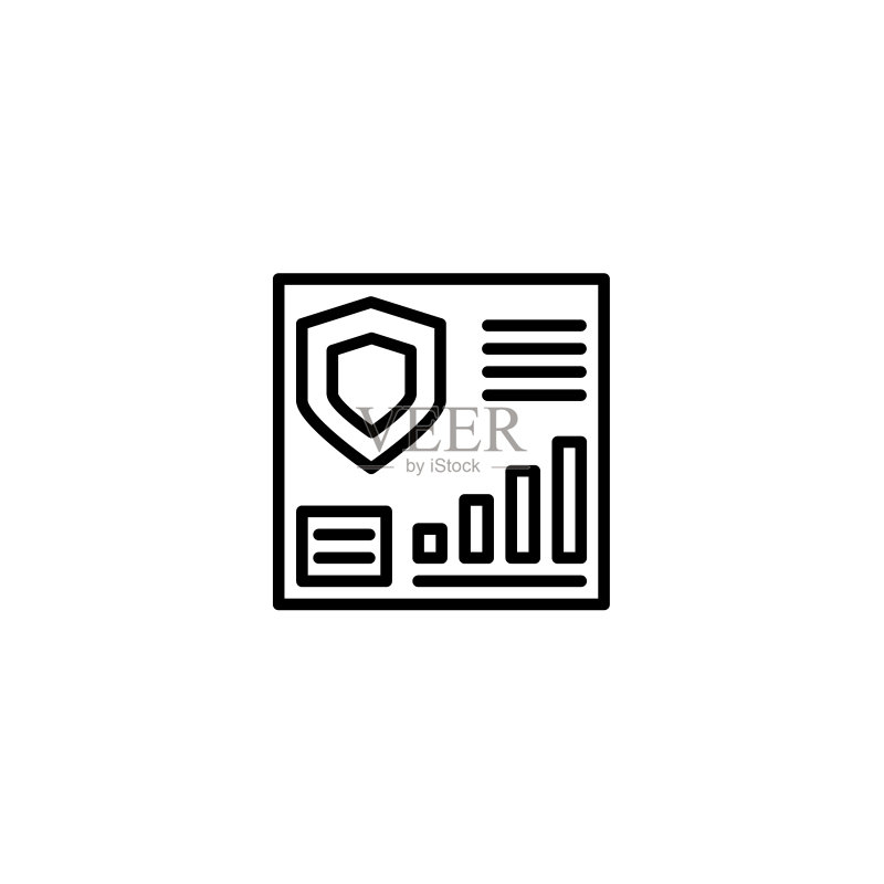 线性风格安全管理仪表盘图标图标素材