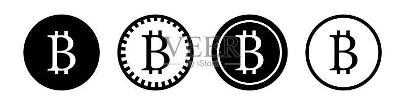比特币矢量图标集：数字货币与加密货币标志图标素材