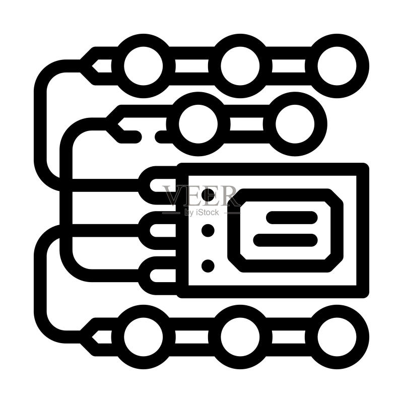 电子刺激线图标矢量图图标素材