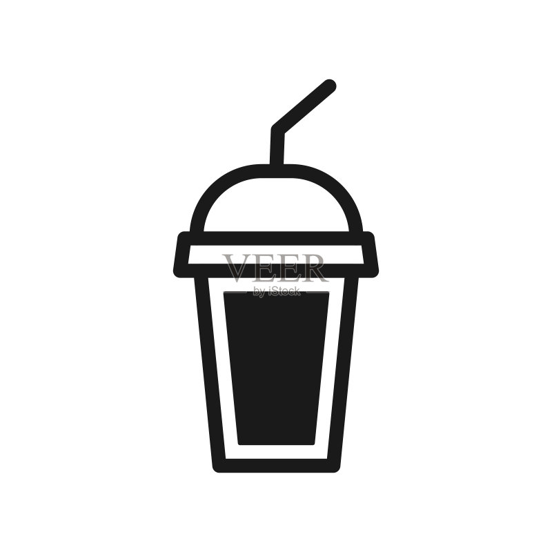 咖啡杯图标，黑色剪影图标素材