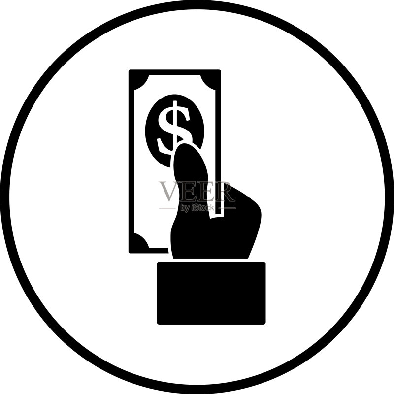 手持美元纸币图标图标素材