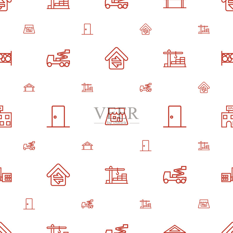 白色无缝建筑图标图案图标素材