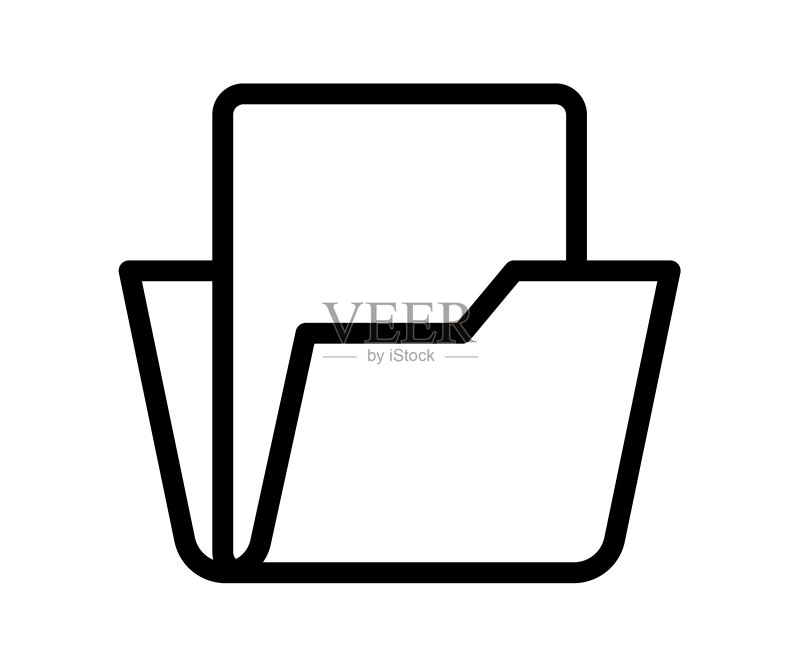 带阴影的独立折叠存储文件夹图标图标素材