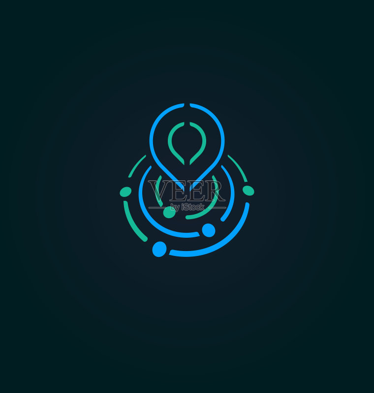 搜索引擎技术扁平风格Logo概念图标素材