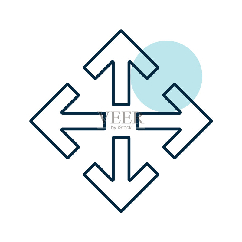 四个箭头指向中心图标图标素材