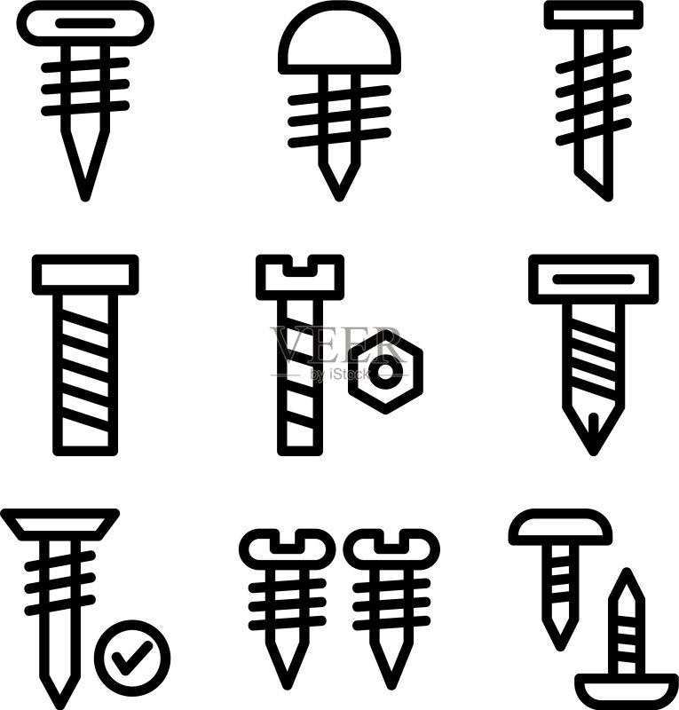 螺丝钉图标或logo isolated sign symbol图标素材